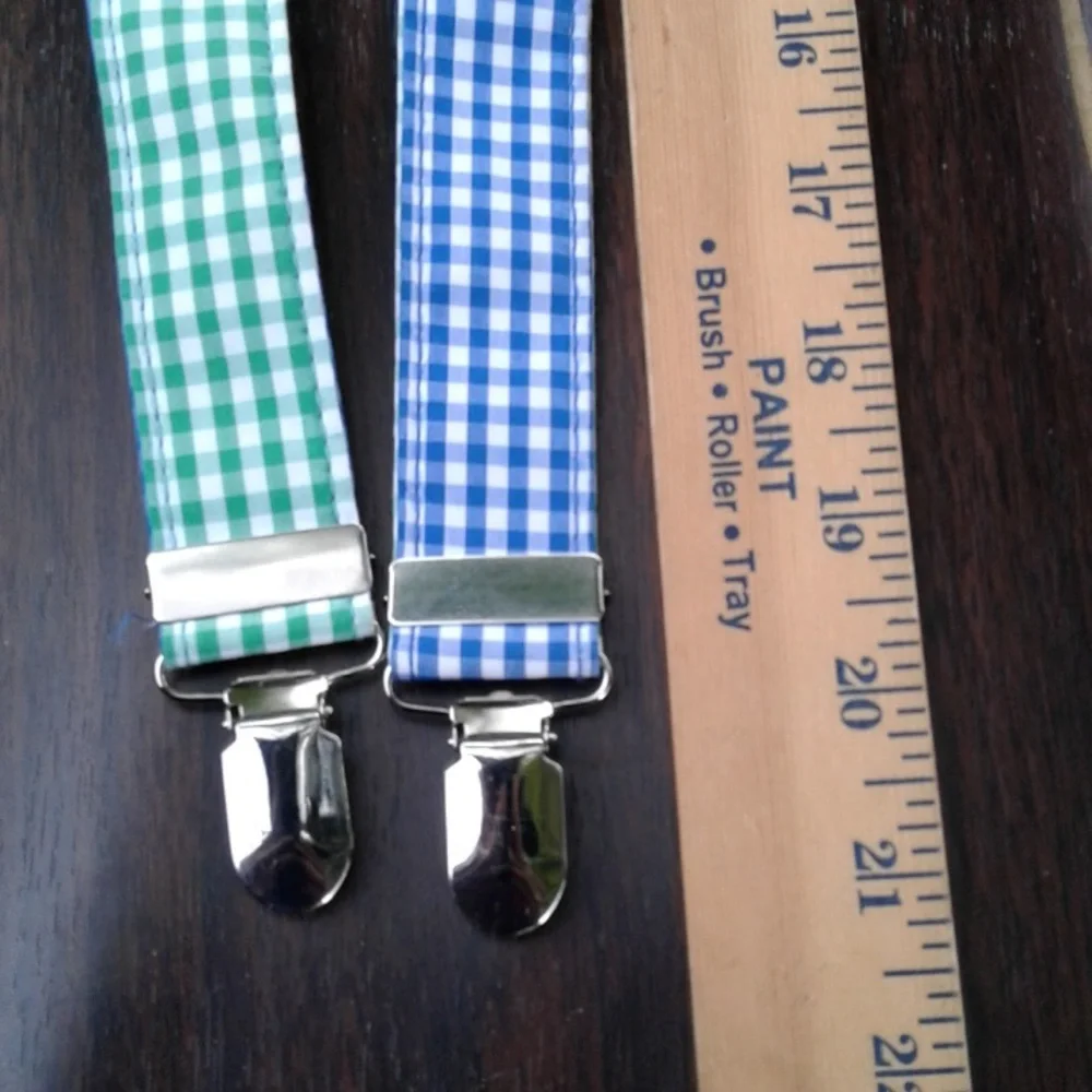 Toddlers fun suspenders blue white and green 22 in Long